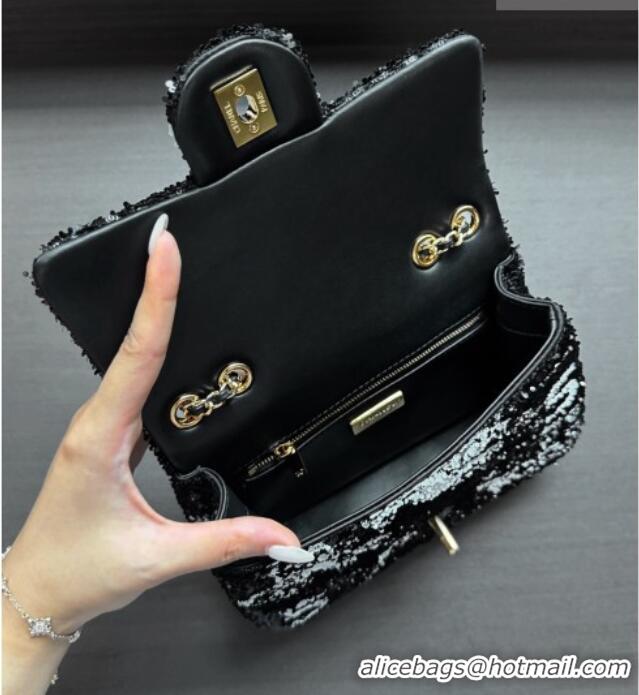 Top Grade Chanel Sequins Small Flap Bag AS4561 CH082210 Black 2026