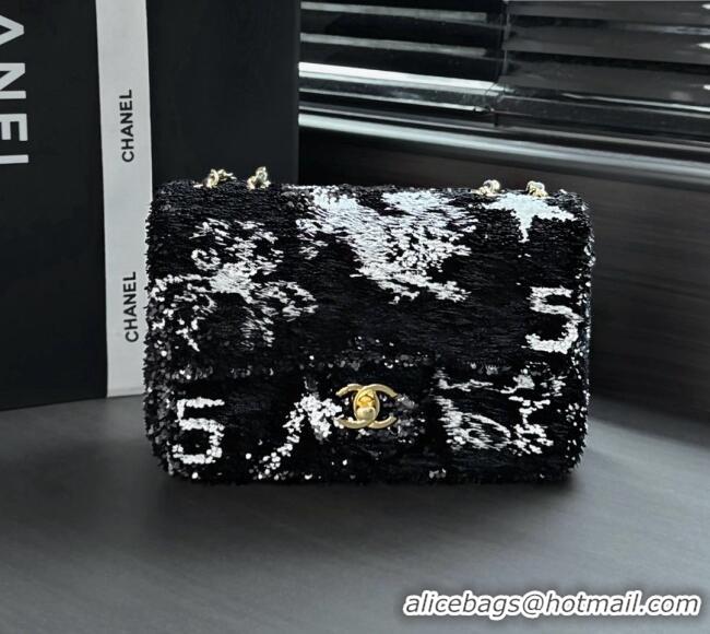 Top Grade Chanel Sequins Small Flap Bag AS4561 CH082210 Black 2026