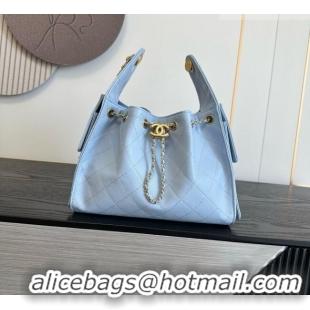 Buy Fashionable Chanel 25 Small Handbag in Grained Calfskin AS5293 Light Blue 2026