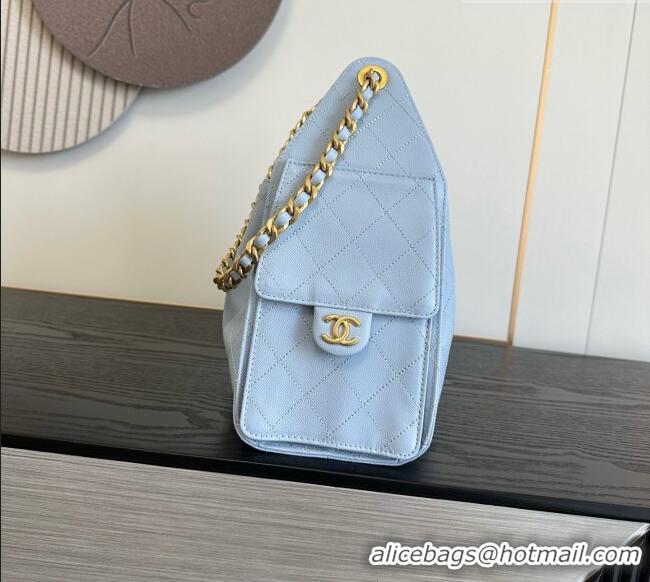 Buy Fashionable Chanel 25 Small Handbag in Grained Calfskin AS5293 Light Blue 2026