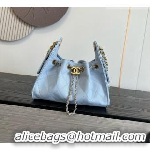 Shop Promotional Chanel 25 Mini Handbag in Grained Calfskin AS5631 Light Blue 2026