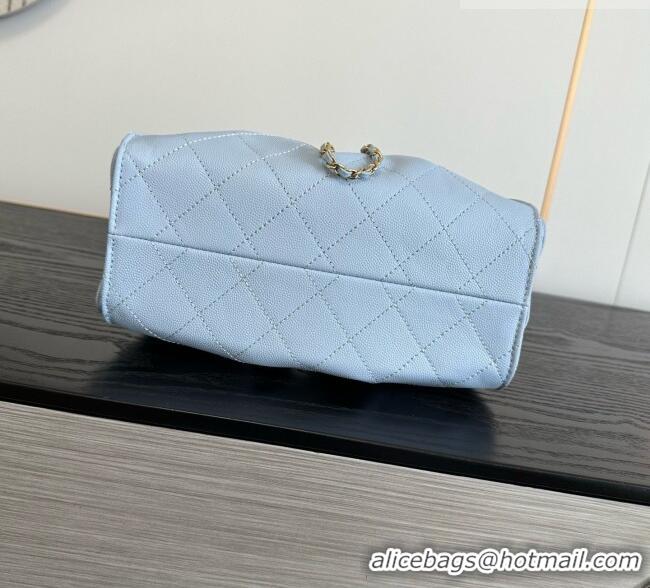 Shop Promotional Chanel 25 Mini Handbag in Grained Calfskin AS5631 Light Blue 2026