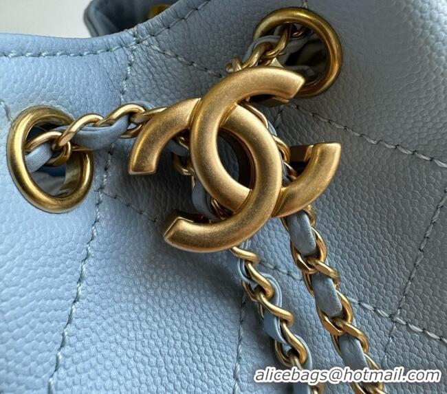 Shop Promotional Chanel 25 Mini Handbag in Grained Calfskin AS5631 Light Blue 2026