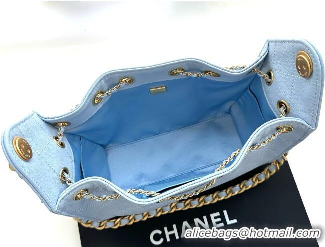 Shop Promotional Chanel 25 Mini Handbag in Grained Calfskin AS5631 Light Blue 2026