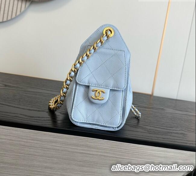 Shop Promotional Chanel 25 Mini Handbag in Grained Calfskin AS5631 Light Blue 2026