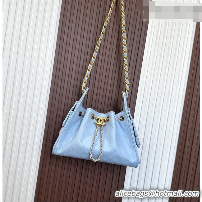 Shop Promotional Chanel 25 Mini Handbag in Grained Calfskin AS5631 Light Blue 2026