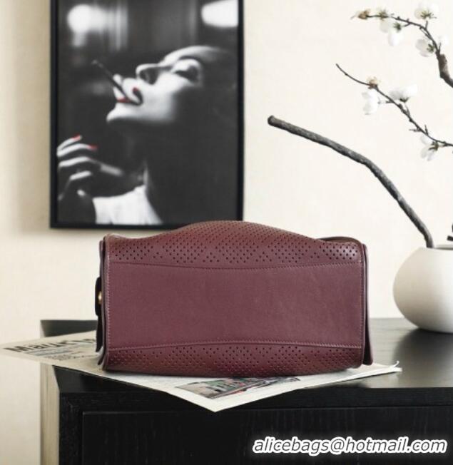 Famous Brand Chanel 25 Small Handbag in Hollowed-out Calfskin AS5293 Burgundy 2026