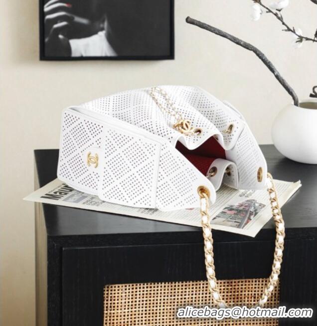 Grade Design Chanel 25 Small Handbag in Hollowed-out Calfskin AS5293 White 2026