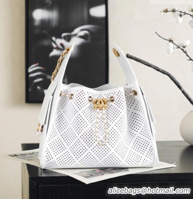 Grade Design Chanel 25 Small Handbag in Hollowed-out Calfskin AS5293 White 2026