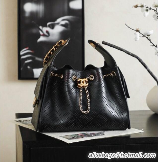 Top Quality Chanel 25 Small Handbag in Hollowed-out Calfskin AS5293 Black 2026