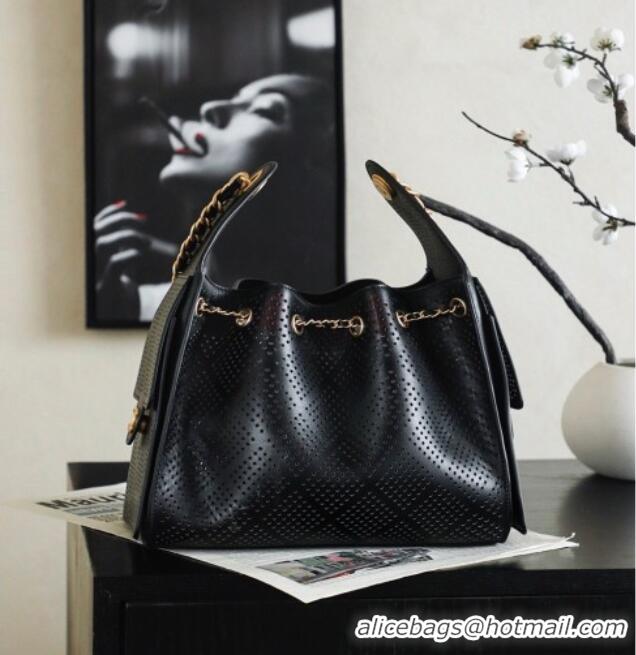 Top Quality Chanel 25 Small Handbag in Hollowed-out Calfskin AS5293 Black 2026