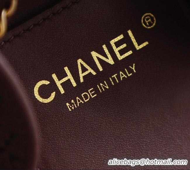 Good Taste Chanel 25 Mini Handbag in Hollowed-out Calfskin AS5631 Burgundy 2026