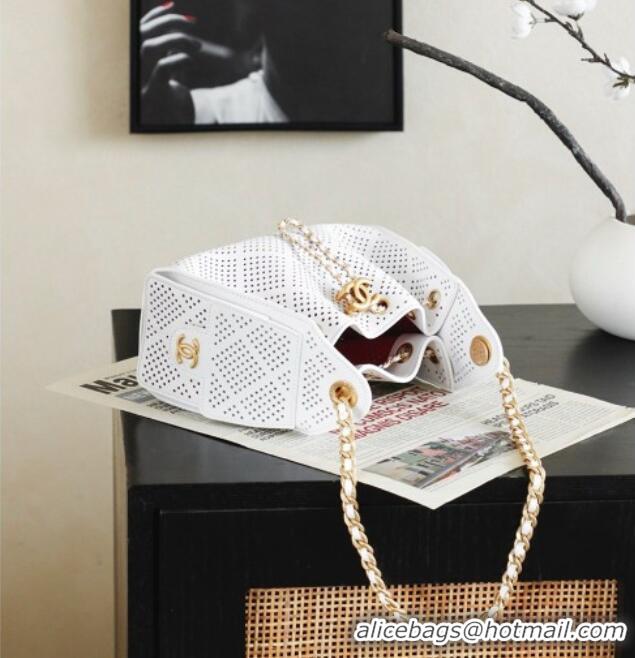 Inexpensive Chanel 25 Mini Handbag in Hollowed-out Calfskin AS5631 White 2026