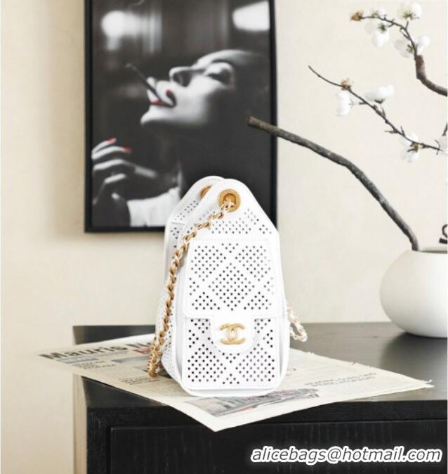 Inexpensive Chanel 25 Mini Handbag in Hollowed-out Calfskin AS5631 White 2026