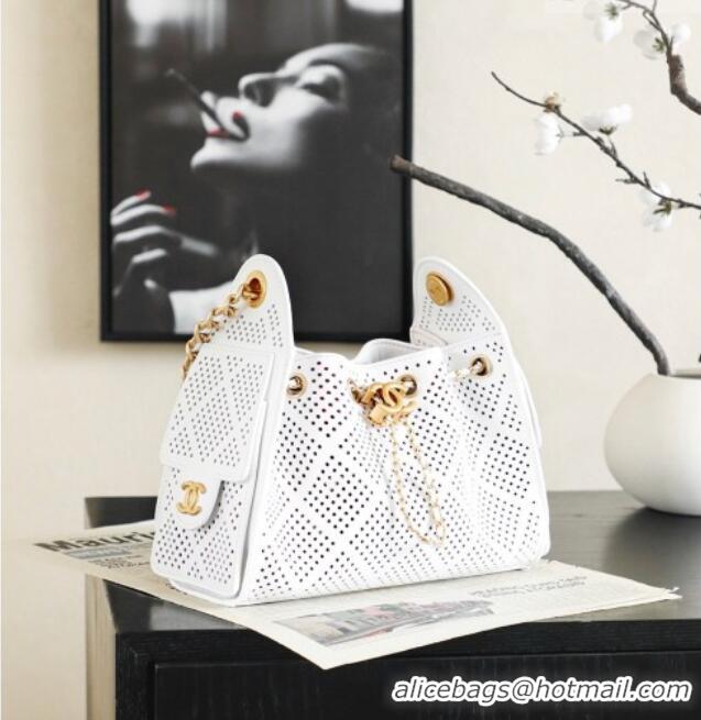 Inexpensive Chanel 25 Mini Handbag in Hollowed-out Calfskin AS5631 White 2026