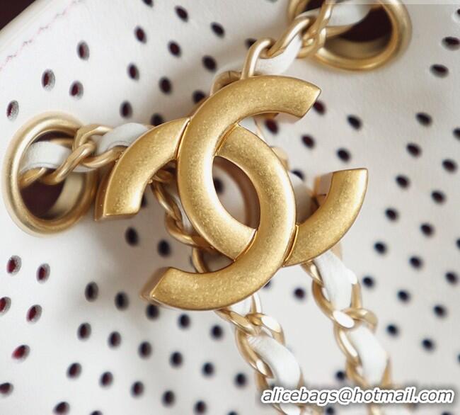 Inexpensive Chanel 25 Mini Handbag in Hollowed-out Calfskin AS5631 White 2026