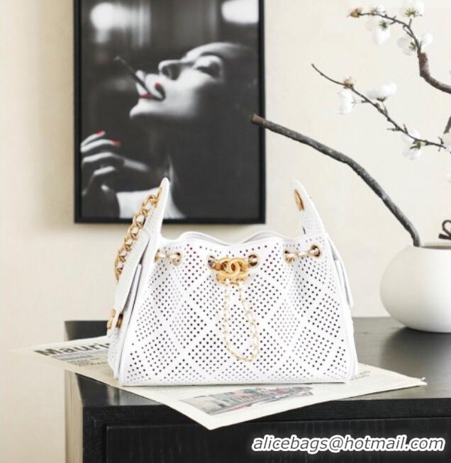 Inexpensive Chanel 25 Mini Handbag in Hollowed-out Calfskin AS5631 White 2026