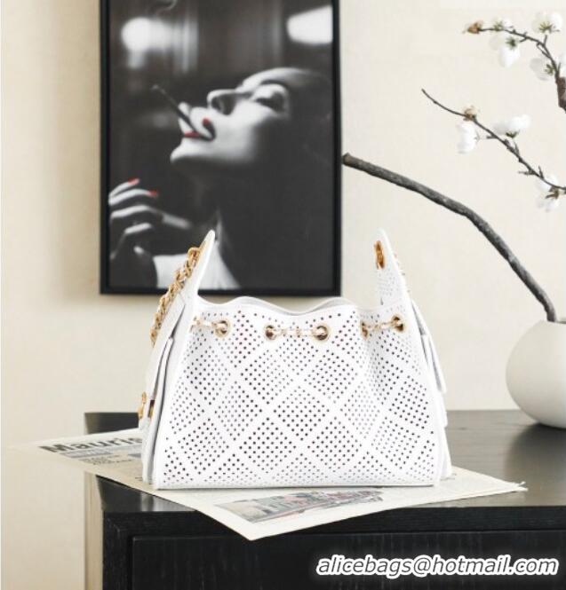 Inexpensive Chanel 25 Mini Handbag in Hollowed-out Calfskin AS5631 White 2026