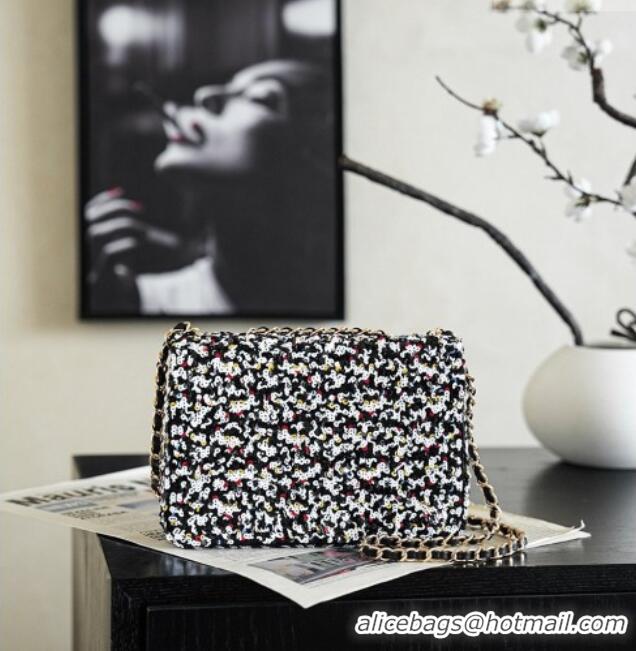 Best Product Chanel Mini Sequins Flap Bag CH82409 White/Black 2026