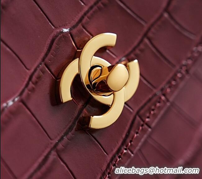 Buy Discount Chanel Tote Bag in Crocodile Pattern Calfskin AS6428 Burgundy 2026