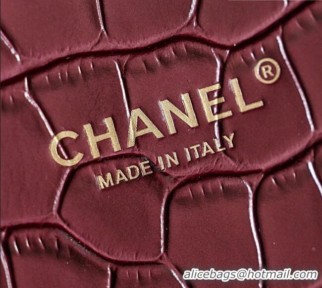 Buy Discount Chanel Tote Bag in Crocodile Pattern Calfskin AS6428 Burgundy 2026