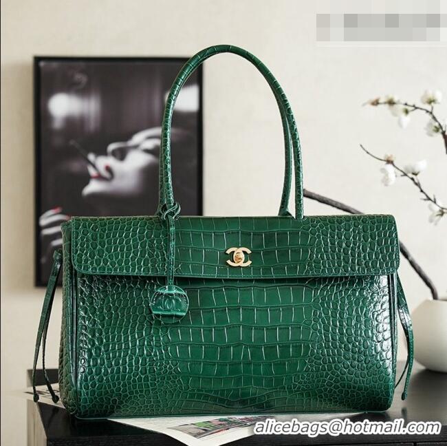 Best Price Chanel Tote Bag in Crocodile Pattern Calfskin AS6428 Green 2026