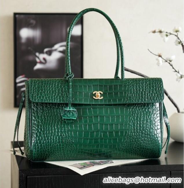 Best Price Chanel Tote Bag in Crocodile Pattern Calfskin AS6428 Green 2026