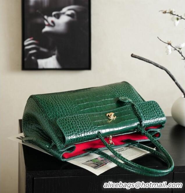 Best Price Chanel Tote Bag in Crocodile Pattern Calfskin AS6428 Green 2026