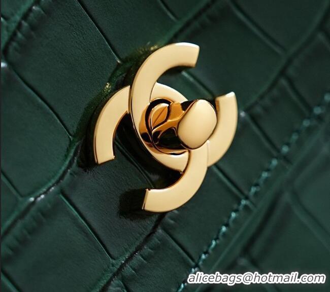 Best Price Chanel Tote Bag in Crocodile Pattern Calfskin AS6428 Green 2026