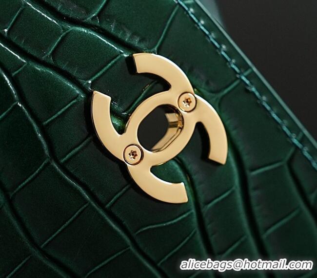 Best Price Chanel Tote Bag in Crocodile Pattern Calfskin AS6428 Green 2026