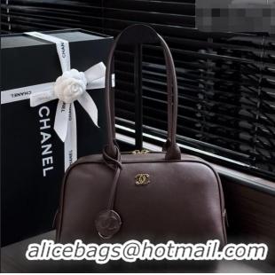 Best Quality Chanel Large Bowling Bag in Calfskin AS6580 Dark Brown 2026
