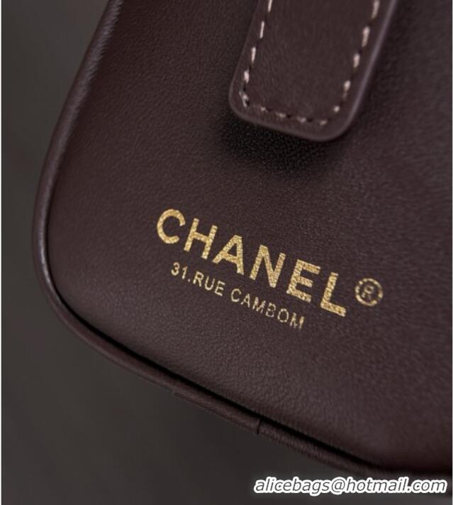 Best Quality Chanel Large Bowling Bag in Calfskin AS6580 Dark Brown 2026