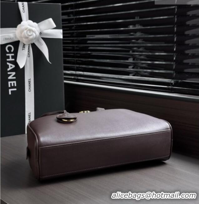 Best Quality Chanel Large Bowling Bag in Calfskin AS6580 Dark Brown 2026