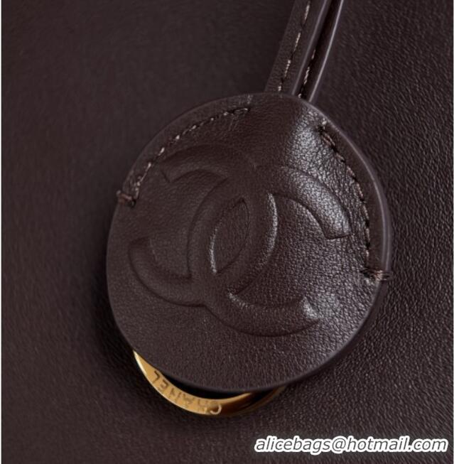 Best Quality Chanel Large Bowling Bag in Calfskin AS6580 Dark Brown 2026