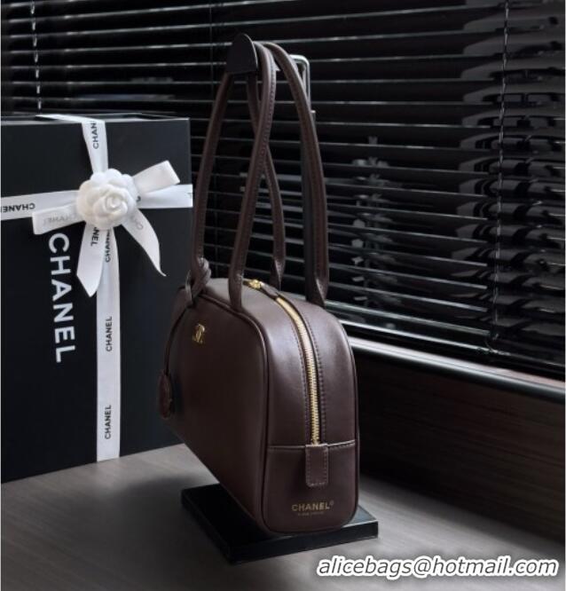 Best Quality Chanel Large Bowling Bag in Calfskin AS6580 Dark Brown 2026