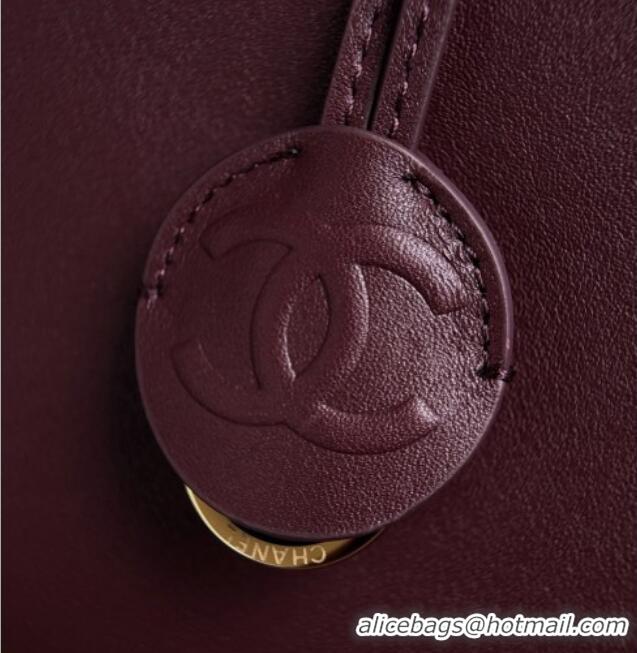 Good Quality Chanel Large Bowling Bag in Calfskin AS6580 Burgundy 2026
