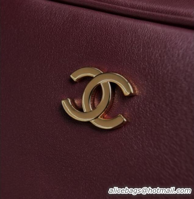 Good Quality Chanel Large Bowling Bag in Calfskin AS6580 Burgundy 2026