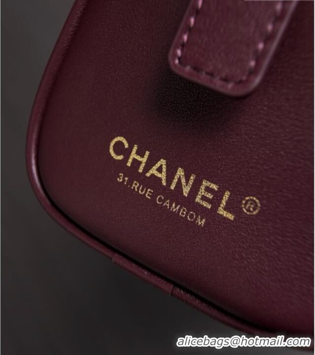 Good Quality Chanel Large Bowling Bag in Calfskin AS6580 Burgundy 2026