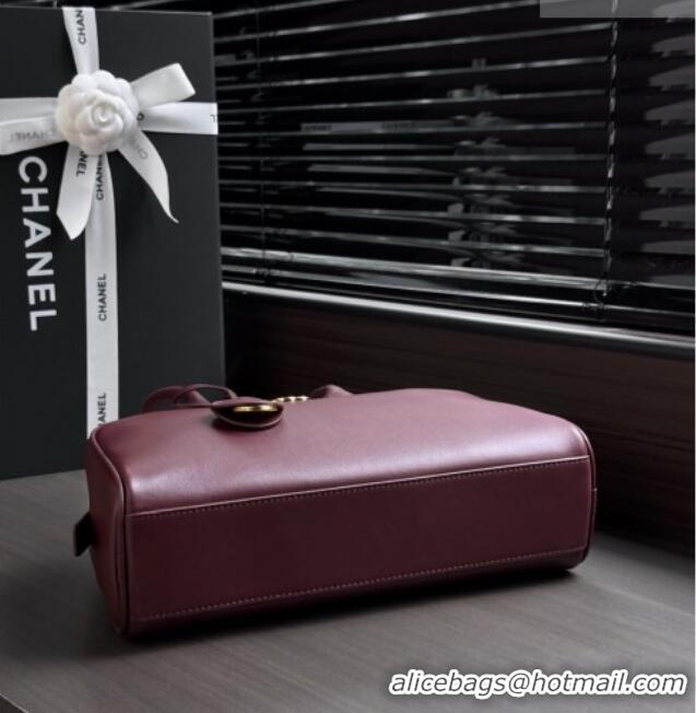Good Quality Chanel Large Bowling Bag in Calfskin AS6580 Burgundy 2026