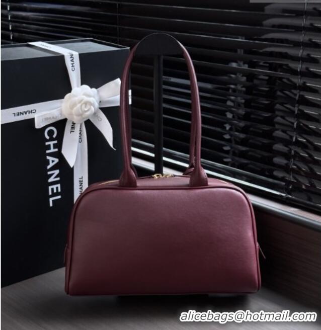Good Quality Chanel Large Bowling Bag in Calfskin AS6580 Burgundy 2026