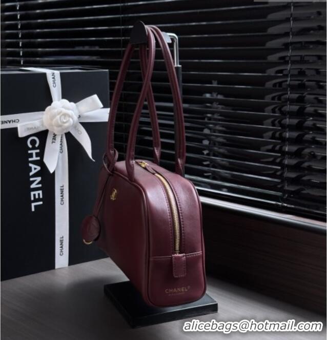 Good Quality Chanel Large Bowling Bag in Calfskin AS6580 Burgundy 2026