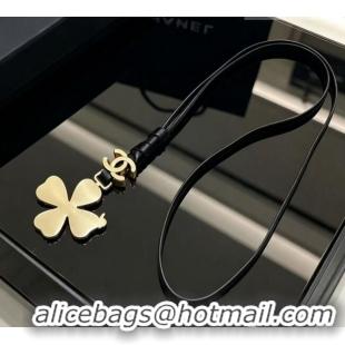 Super Quality Chanel Clover Bag Charm CH082422 Black/Gold 2026