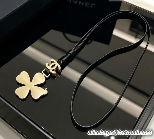 Super Quality Chanel Clover Bag Charm CH082422 Black/Gold 2026