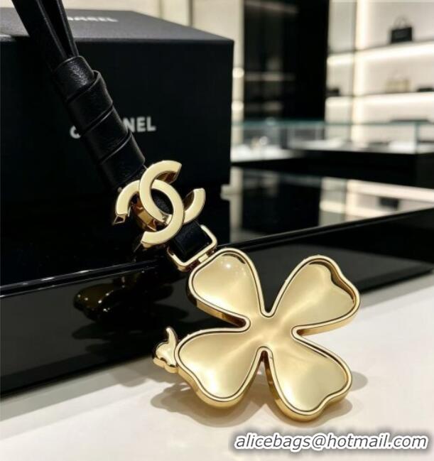 Super Quality Chanel Clover Bag Charm CH082422 Black/Gold 2026