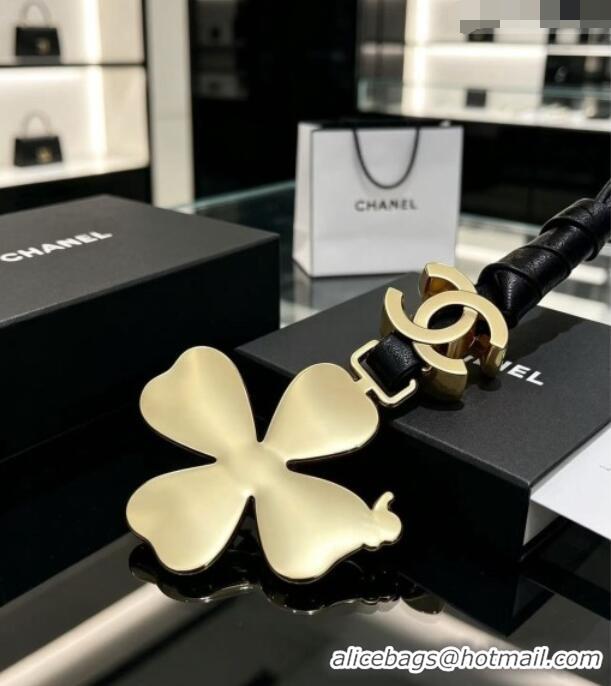 Super Quality Chanel Clover Bag Charm CH082422 Black/Gold 2026