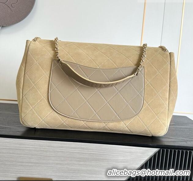 Best Grade Chanel x Pharrell XXL Maxi Flap Bag with Chain in Suede CH082424 Beige 2026