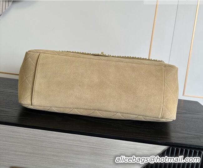 Best Grade Chanel x Pharrell XXL Maxi Flap Bag with Chain in Suede CH082424 Beige 2026