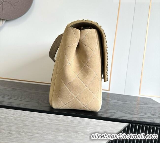 Best Grade Chanel x Pharrell XXL Maxi Flap Bag with Chain in Suede CH082424 Beige 2026