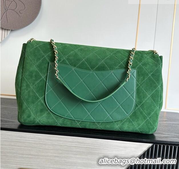 Hot Sell Cheap Chanel x Pharrell XXL Maxi Flap Bag with Chain in Suede CH082425 Green 2026
