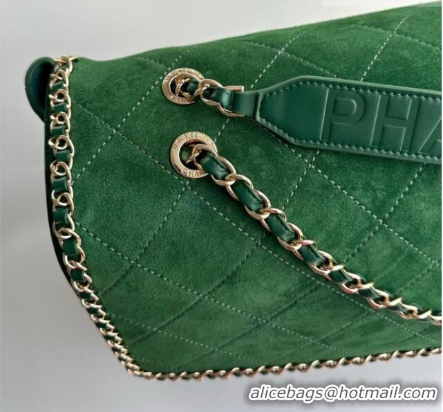 Hot Sell Cheap Chanel x Pharrell XXL Maxi Flap Bag with Chain in Suede CH082425 Green 2026
